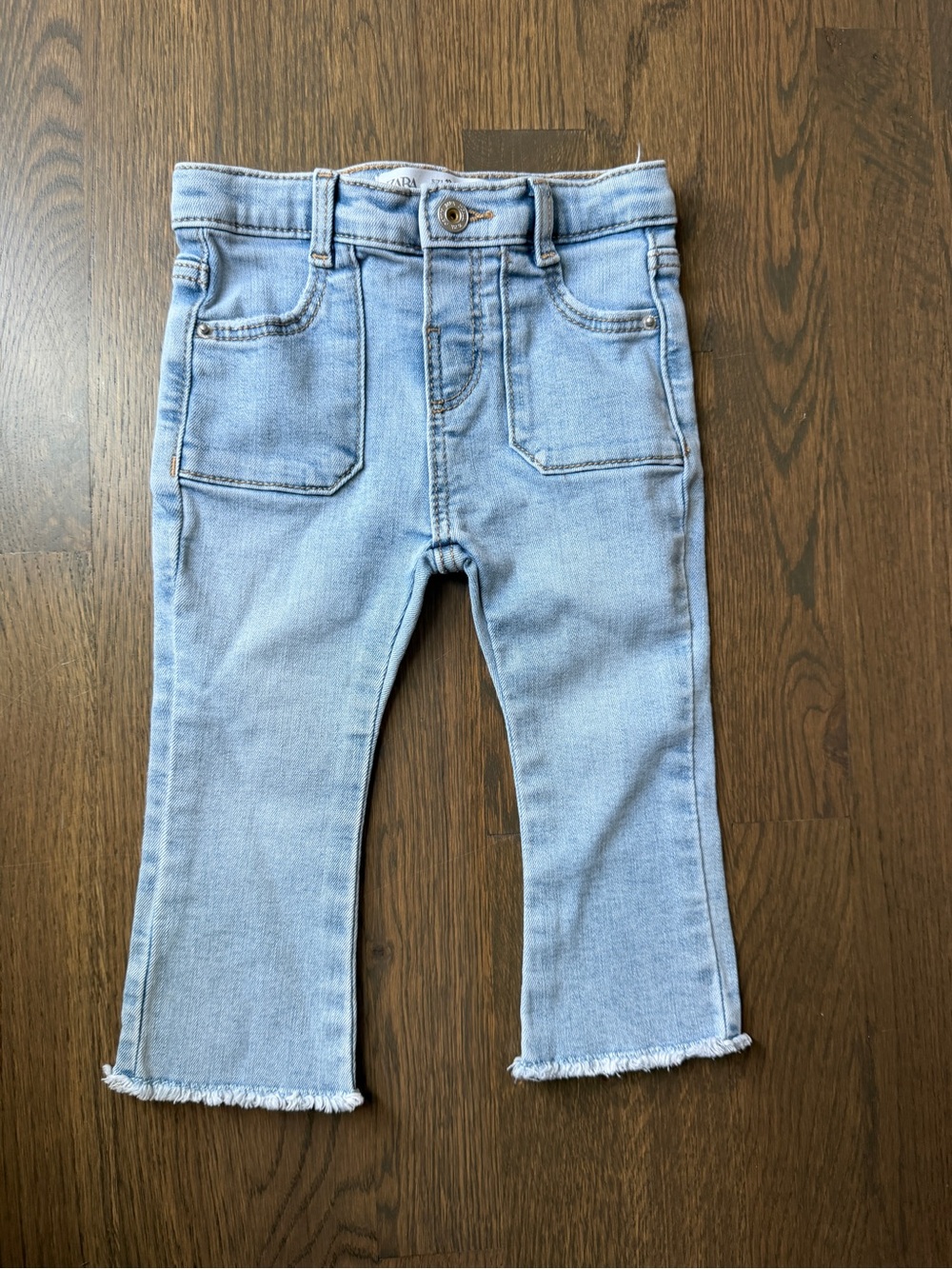 Zara Light Blue Frayed Hem Kids Jeans